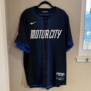 Detroit Tigers Motor City Black and Blue Baseball Jersey - SKUBAL